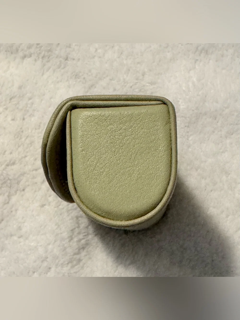 Coach Gloved-Tanned Leather Leaf Green Lipstick Cosmetic Case with Makeup Mirror